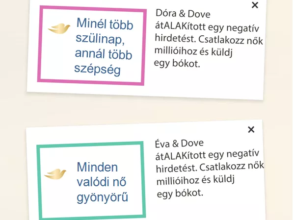 A Dove hirdetésátalakító fb-alkalmazást készített a nőnapra
