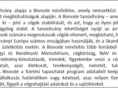 Bisnode AA tanúsítvány a Famíliatészta Kft.-nek